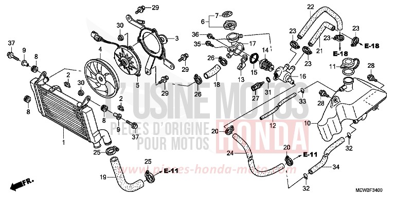 RADIATOR for Deauville ABS PEARL CONCOURS BLACK (NHA65) from 2011